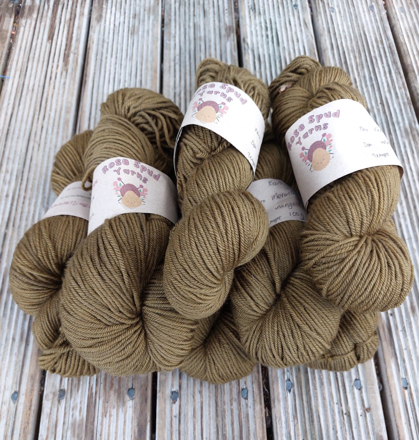 Earthy Olive Merino 8ply