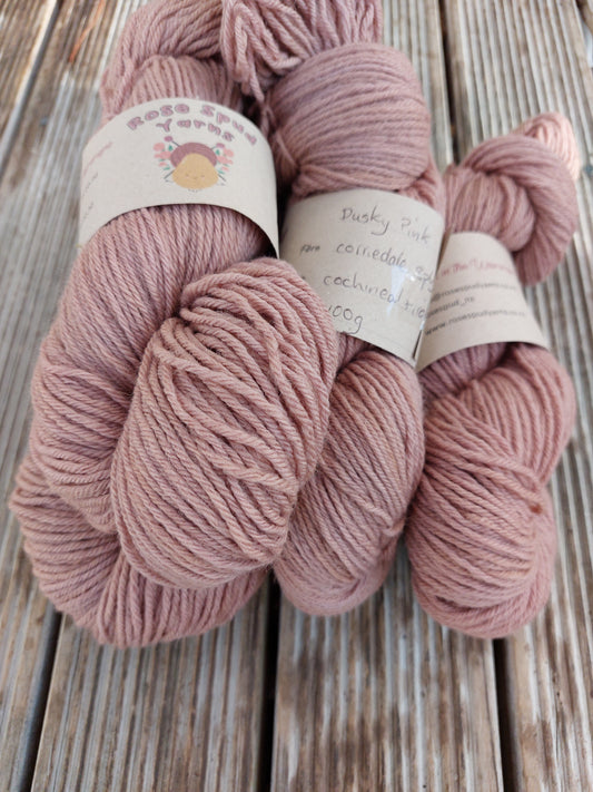 Dusky Pink Luxury Corriedale 8ply